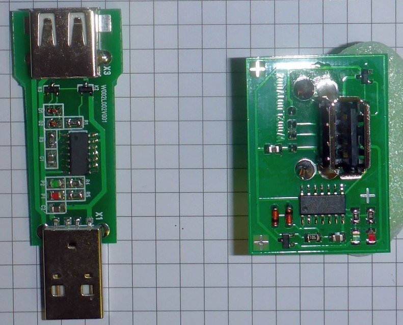 2 verschiedene Varianten der USB-Einschaltverz�gerung nebeneinander