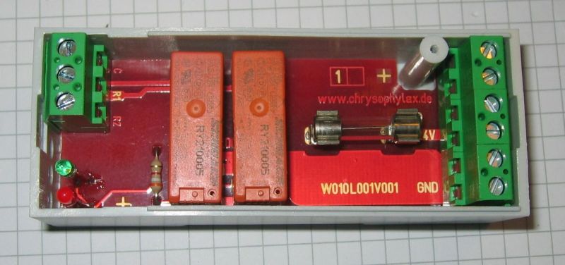Innenansicht des 24V DC Rollladen-Polwenders